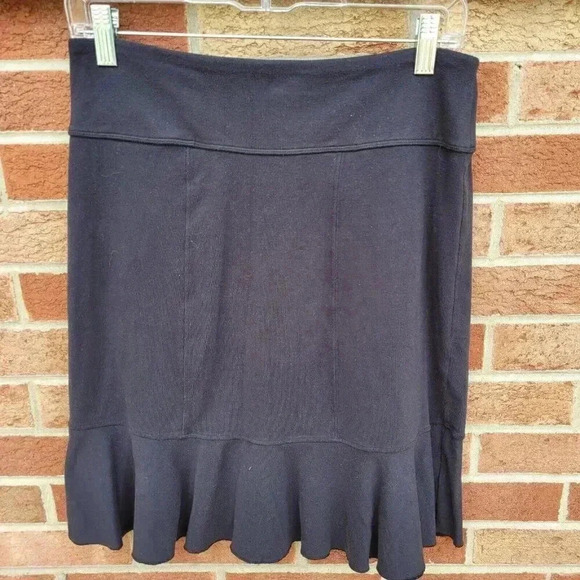 Athleta Dresses & Skirts - Athleta Knit Skirt Women's Size Small Black Ruffle Skirt